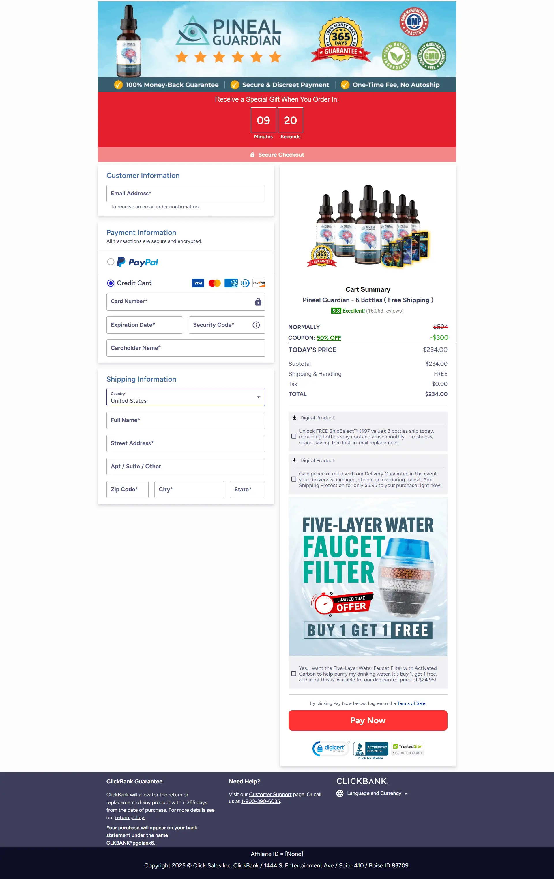 Pineal Guardian cart page